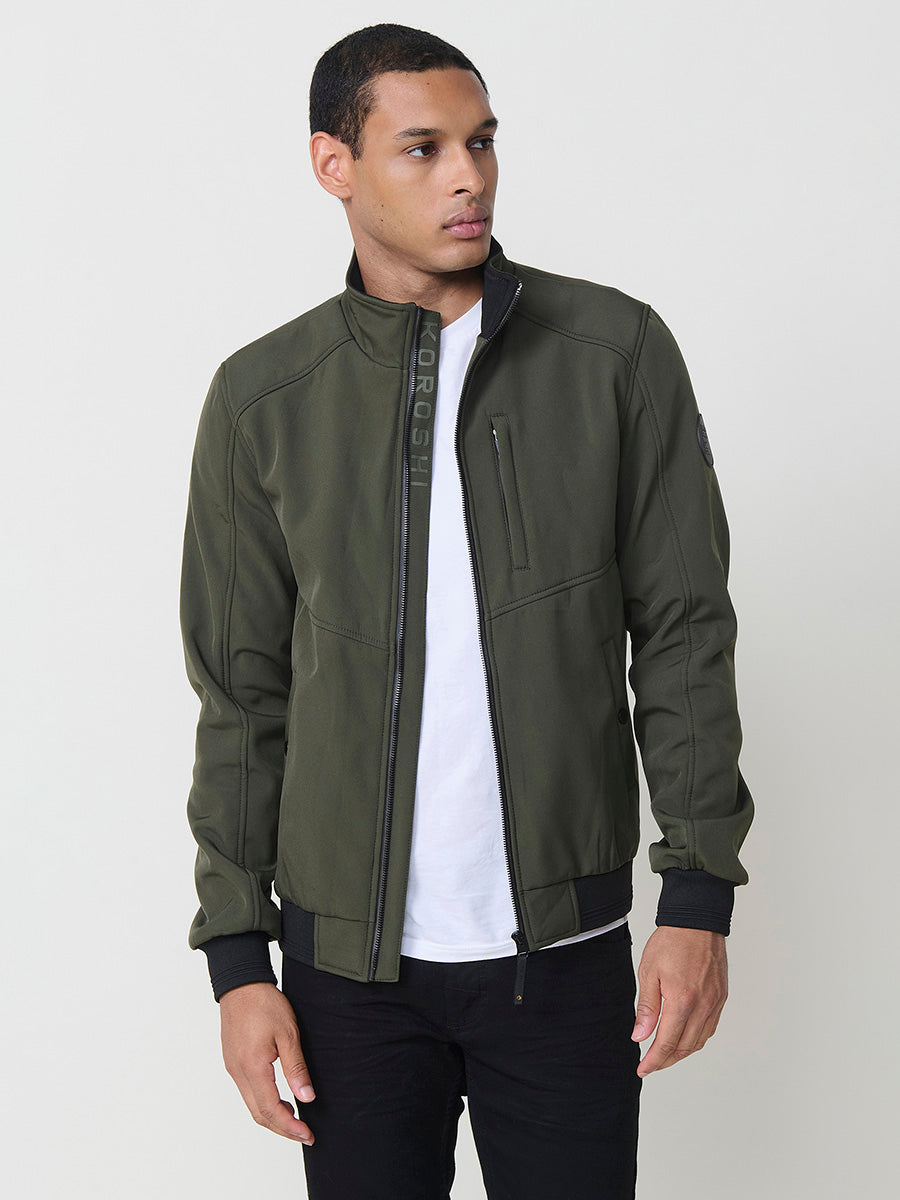 Cazadora Bomber Hombre Cuello Alto – Koroshi Kaki