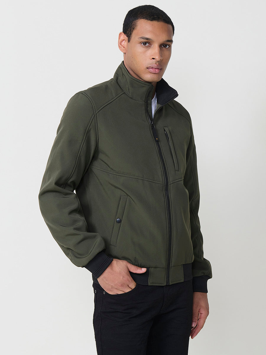 Cazadora Bomber Hombre Cuello Alto – Koroshi Kaki