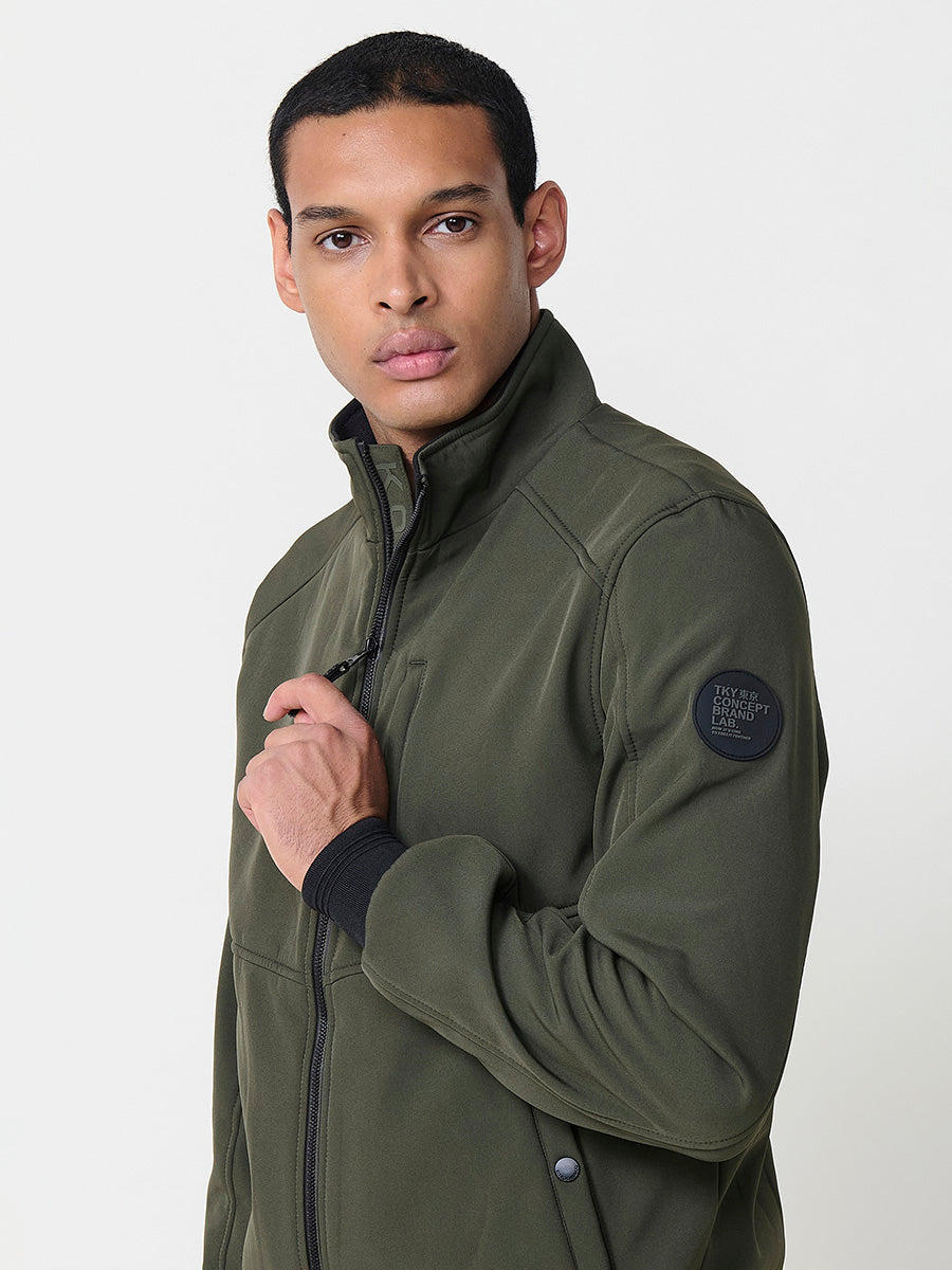 Cazadora Bomber Hombre Cuello Alto – Koroshi Kaki