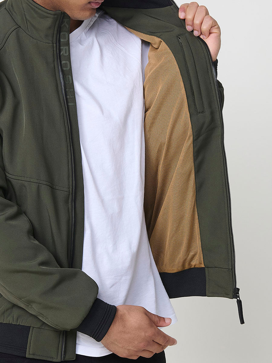 Cazadora Bomber Hombre Cuello Alto – Koroshi Kaki