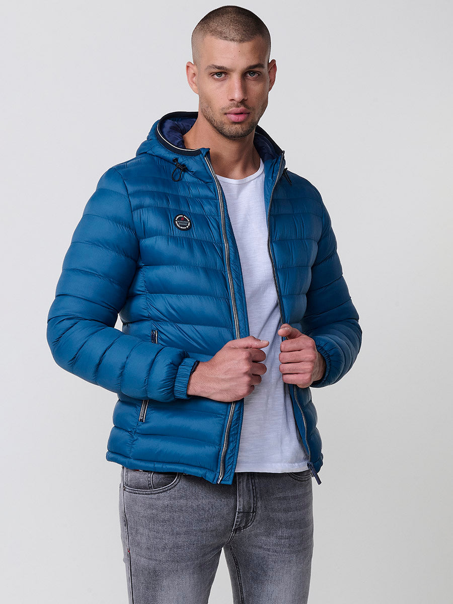 Chaqueta Acolchada Hombre Tipo Plumífero con Capucha – Koroshi 2521JA49