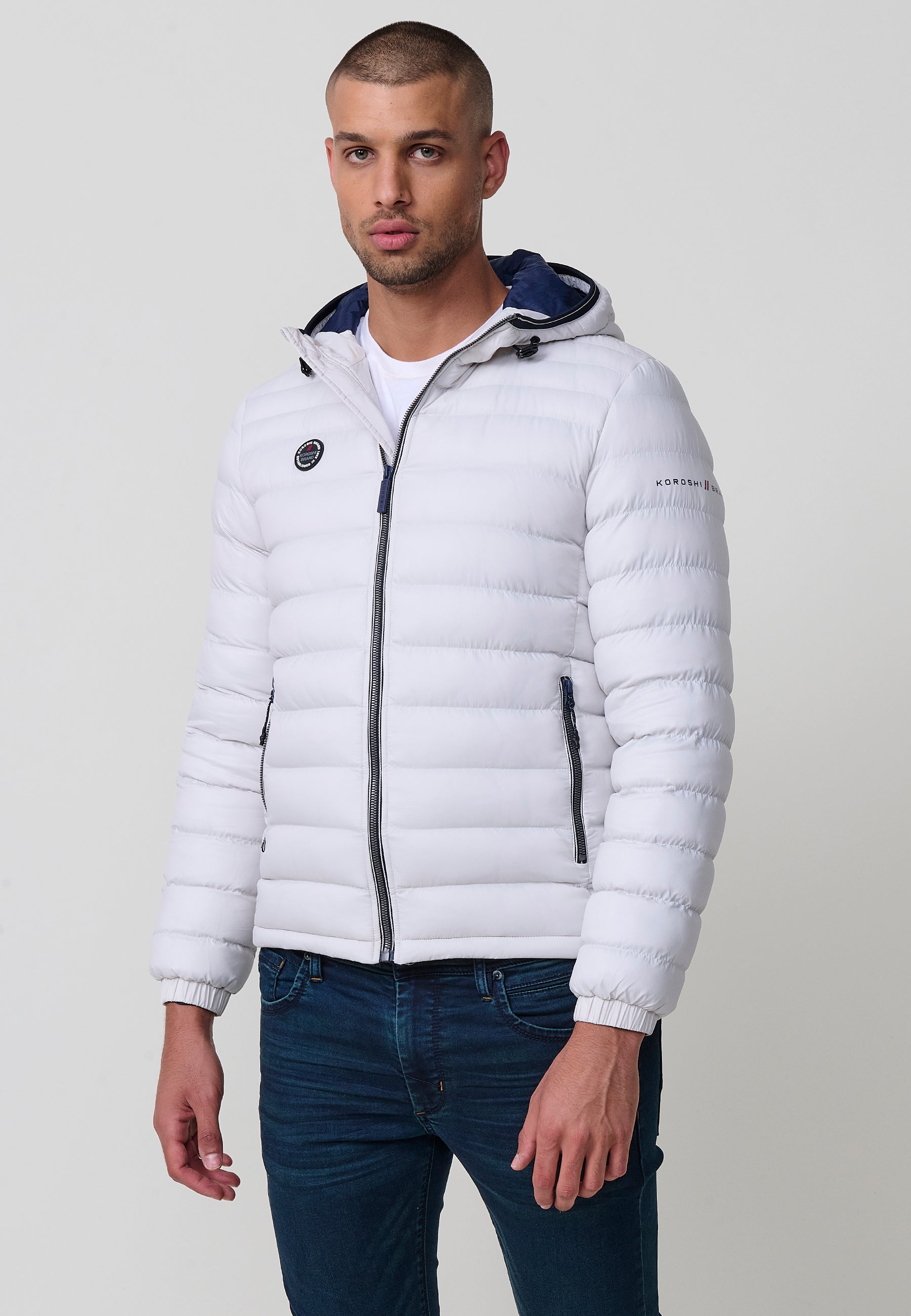 Chaqueta Acolchada Hombre Tipo Plumífero con Capucha – Koroshi 2521JA49