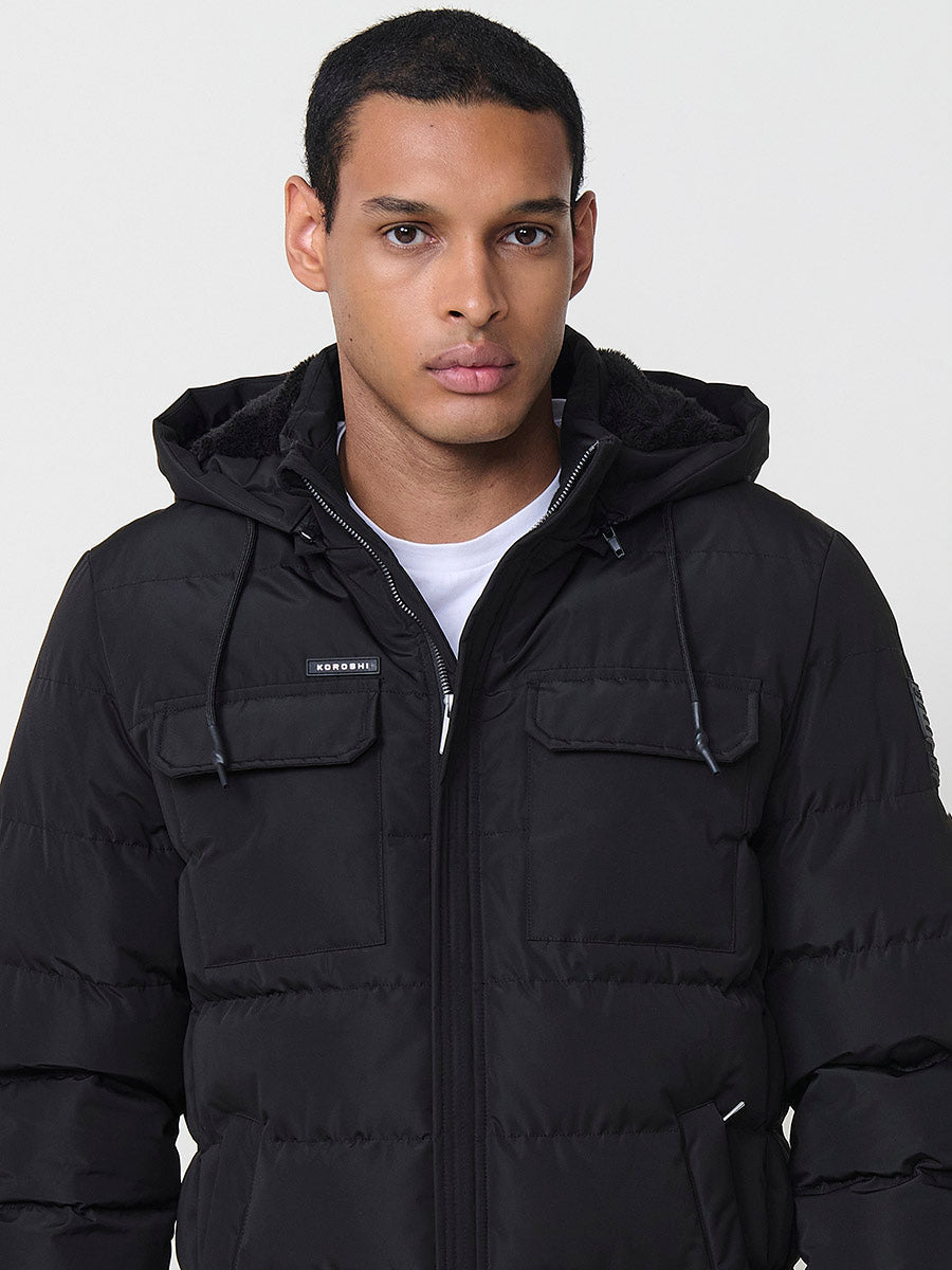 Chaqueta Acolchada Hombre con Capucha – Koroshi 2521JA56