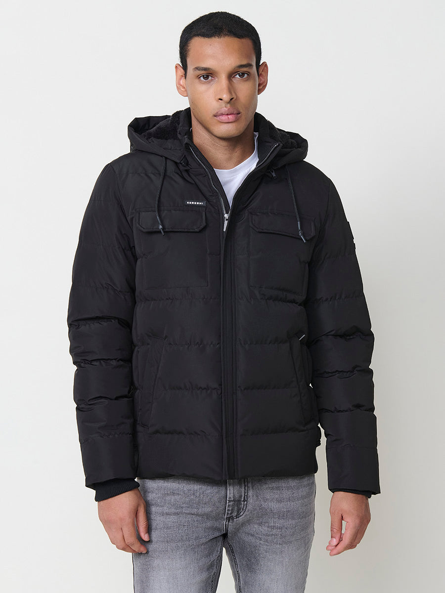 Chaqueta Acolchada Hombre con Capucha – Koroshi 2521JA56