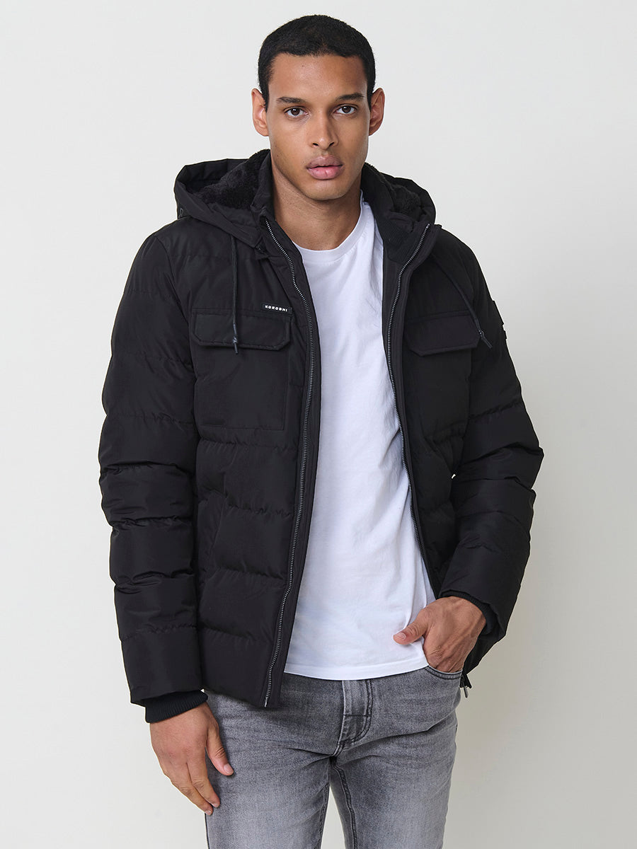 Chaqueta Acolchada Hombre con Capucha – Koroshi 2521JA56