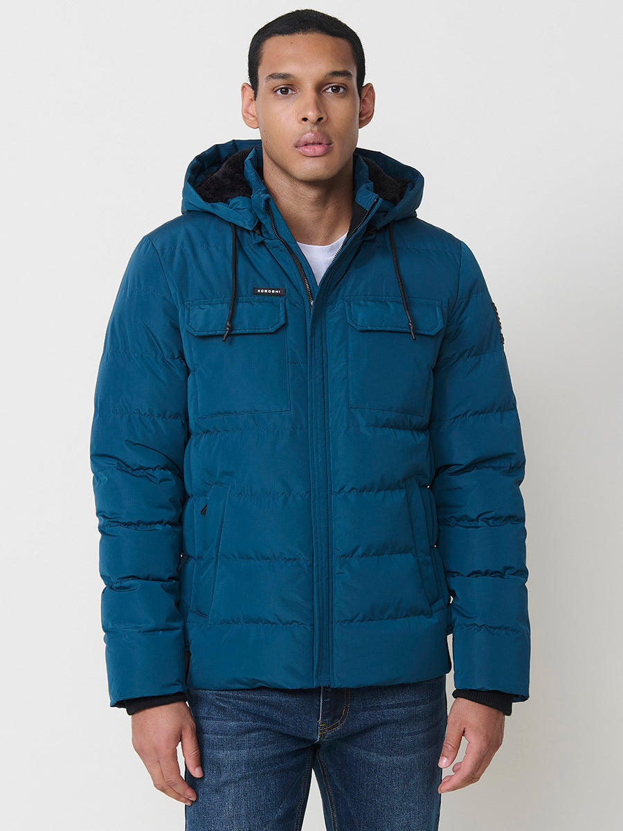 Chaqueta Acolchada Hombre con Capucha – Koroshi 2521JA56