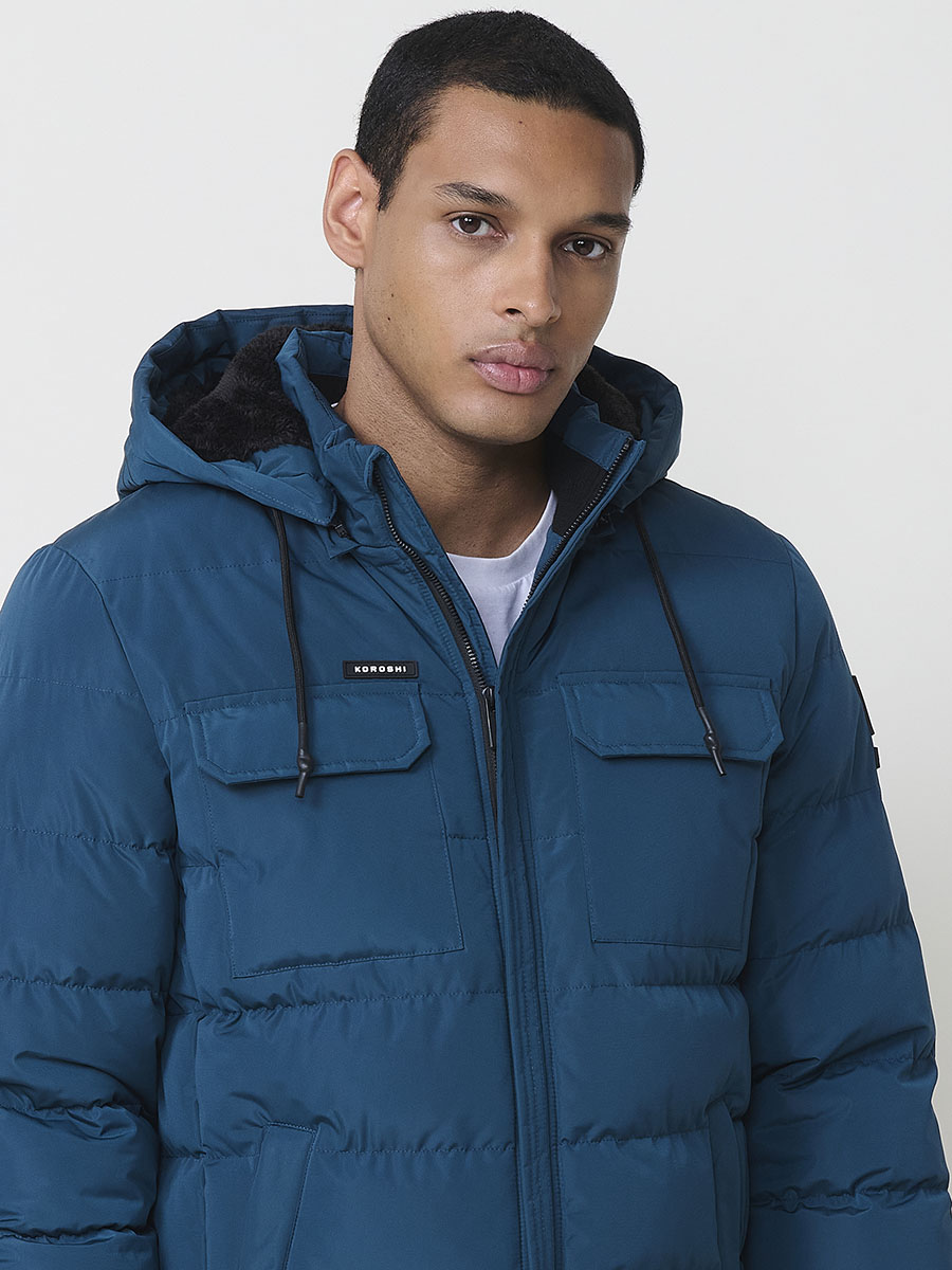 Chaqueta Acolchada Hombre con Capucha – Koroshi 2521JA56