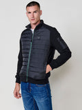 Chaqueta Acolchada Hombre Combinada con Punto – Koroshi Negro