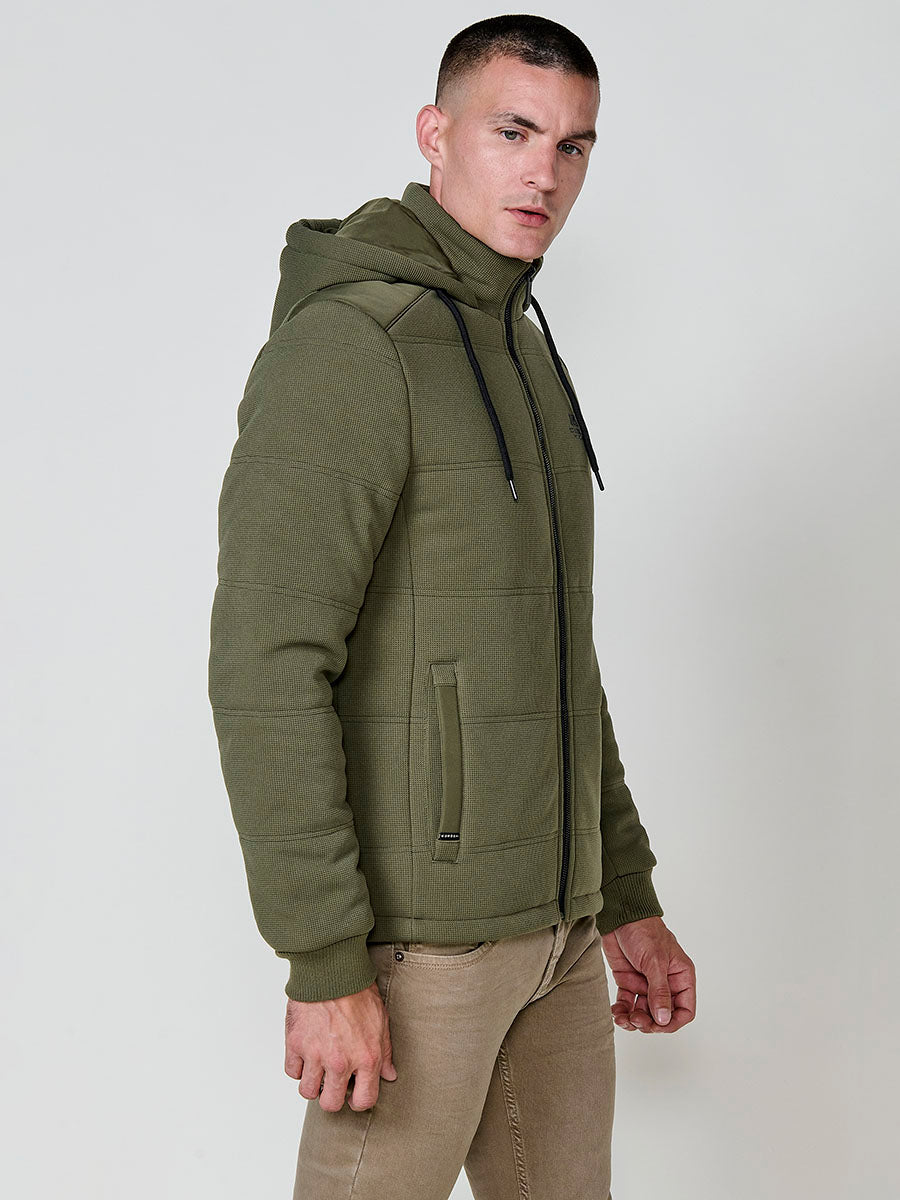 Cazadora Acolchada Hombre con Capucha y Cuello Alto – Koroshi 2521JA79