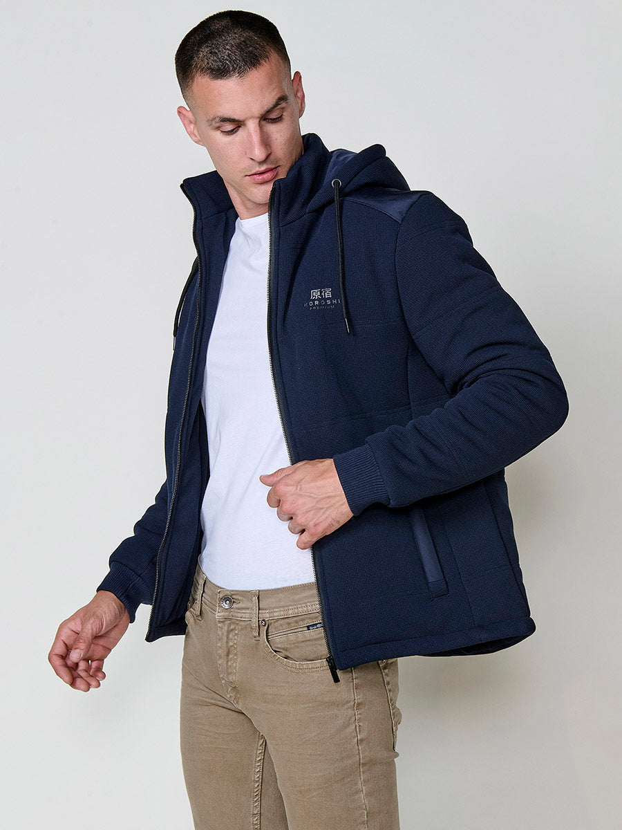 Cazadora Acolchada Hombre con Capucha y Cuello Alto – Koroshi 2521JA79