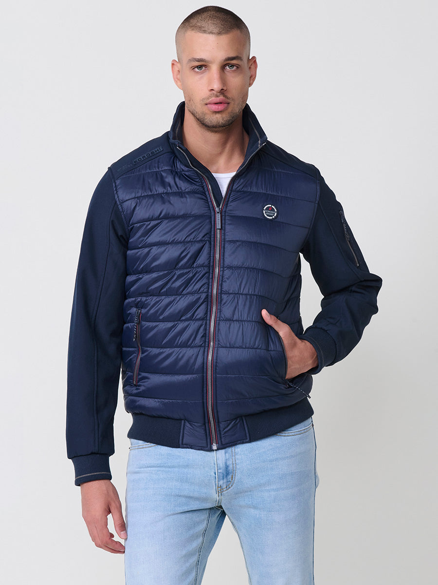 Cazadora Acolchada Hombre Cuello Alto Combinada – Koroshi Navy