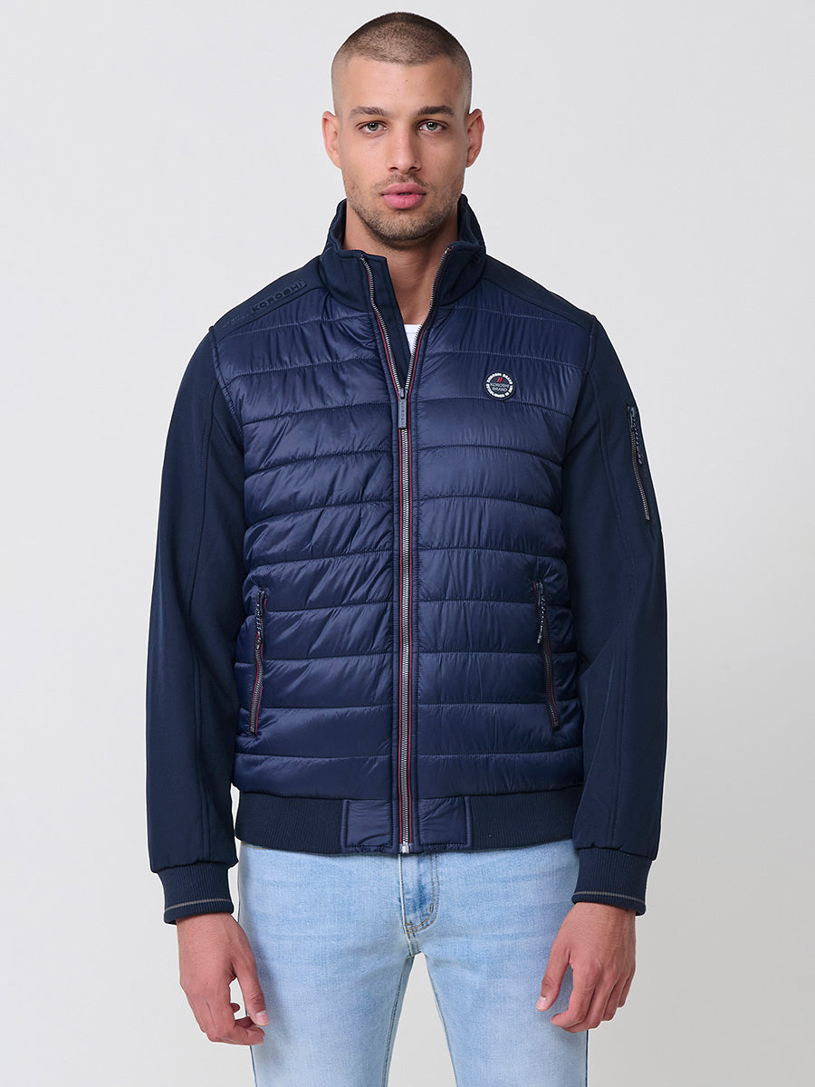 Cazadora Acolchada Hombre Cuello Alto Combinada – Koroshi Navy