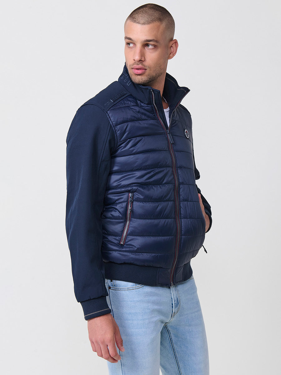 Cazadora Acolchada Hombre Cuello Alto Combinada – Koroshi Navy