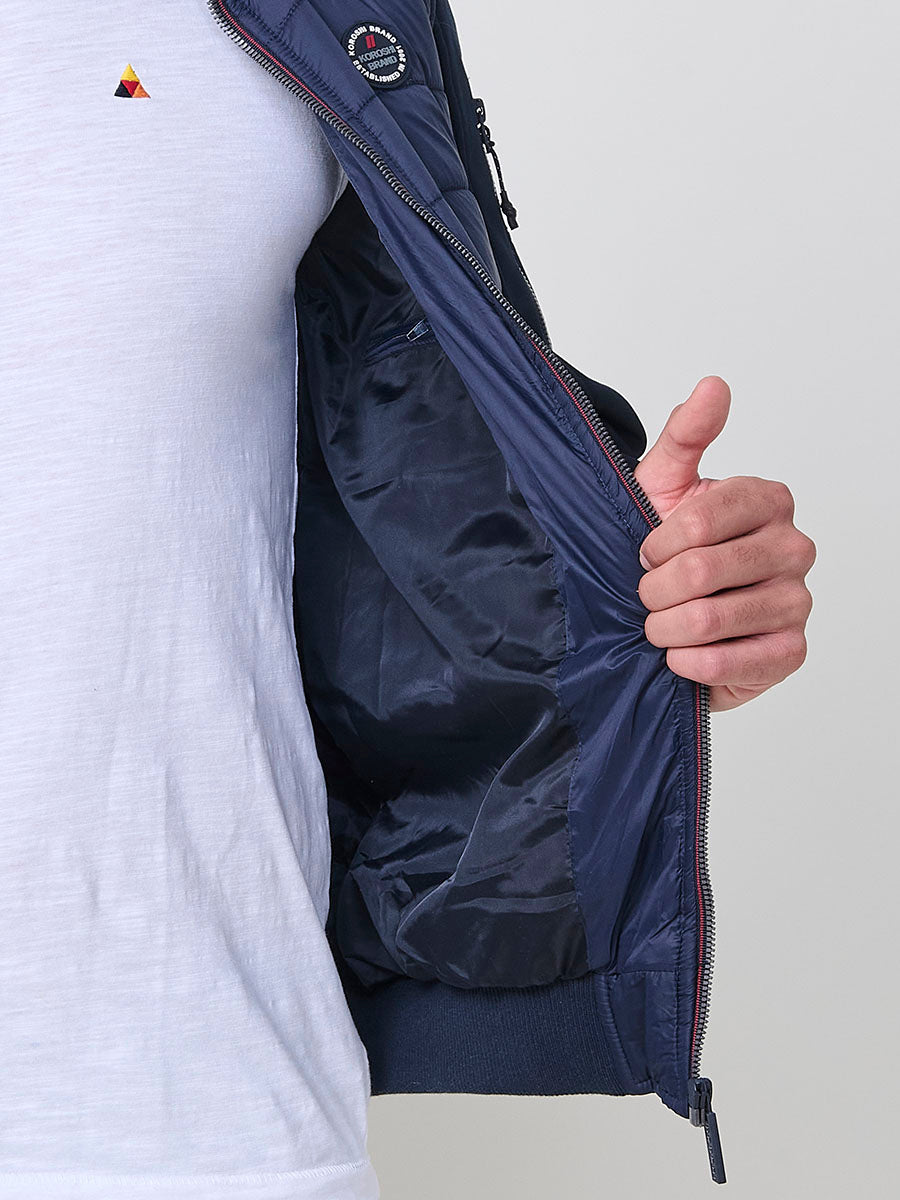 Cazadora Acolchada Hombre Cuello Alto Combinada – Koroshi Navy