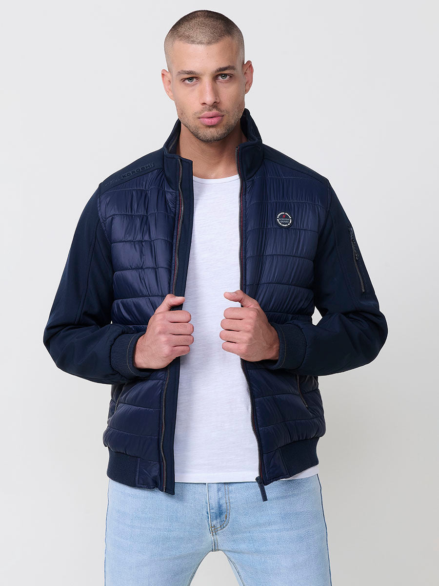 Cazadora Acolchada Hombre Cuello Alto Combinada – Koroshi Navy