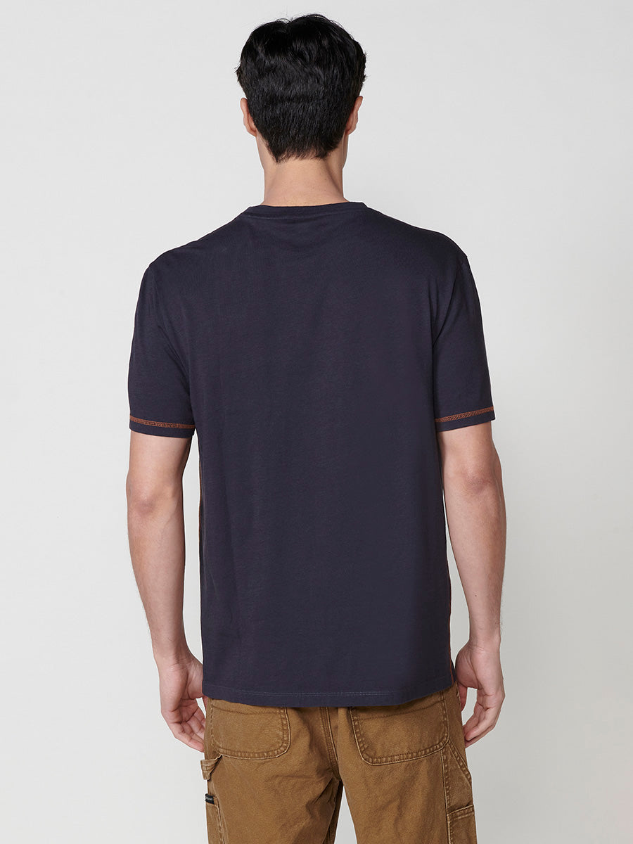 Camiseta Hombre Manga Corta Estampado Frontal – Koroshi Azul Marino