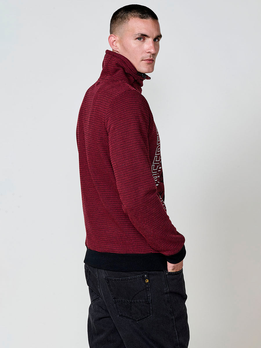 Sudadera Hombre Cuello Alto con Cremallera y Estampado – Koroshi 2521SU17