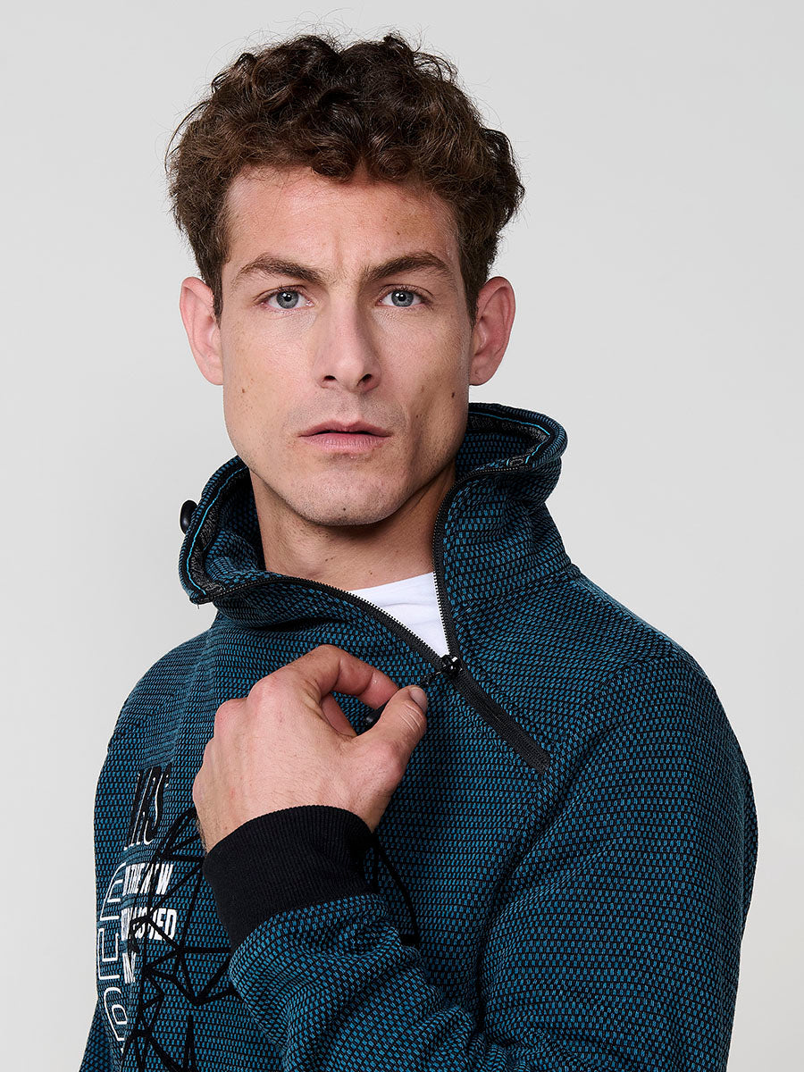 Sudadera Hombre Cuello Alto con Cremallera y Estampado – Koroshi 2521SU17