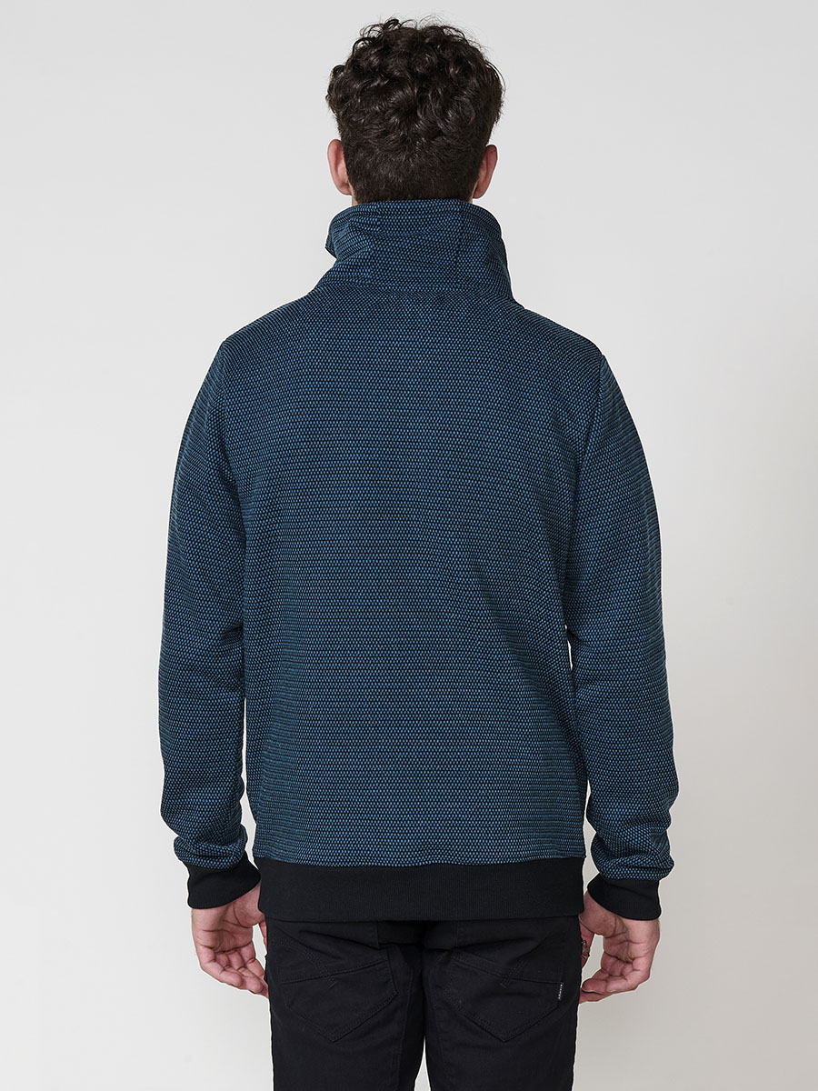 Sudadera Hombre Cuello Alto con Cremallera y Estampado – Koroshi 2521SU17