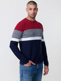 Jersey Punto Hombre Rayas Color Block Cuello Redondo – Koroshi 2521TR13