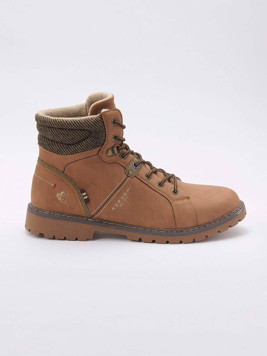 Bota de Montaña Hombre Caña Alta con Cordones Marrón – Koroshi 2521XC05