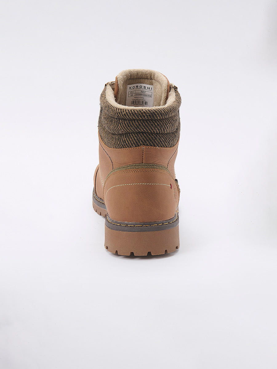 Bota de Montaña Hombre Caña Alta con Cordones Marrón – Koroshi 2521XC05