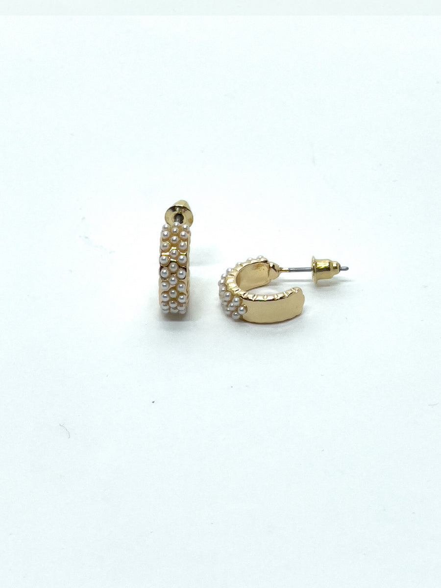 Set de 3 Pares de Pendientes Mujer con Perlas – Koroshi Dorado