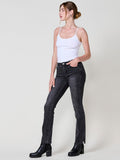 Pantalón Jeans Regular Push Up Mujer Bajos Deshilachados – Koroshi Negro