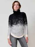Jersey mujer de punto con pelo, cuello alto y dibujo jacquard