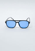 Gafas de sol unisex negras con lentes azules