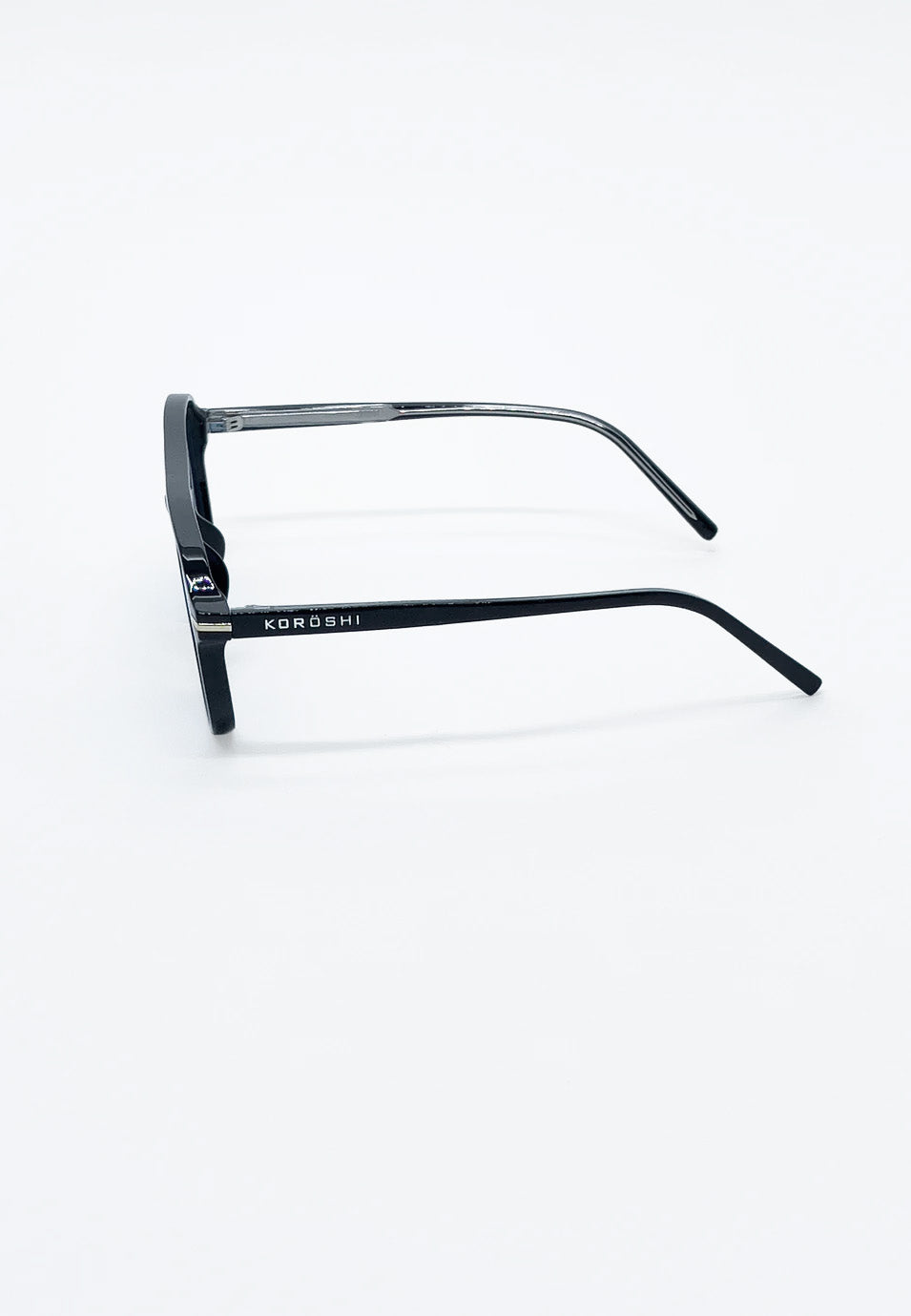 Gafas de sol unisex negras con lentes azules
