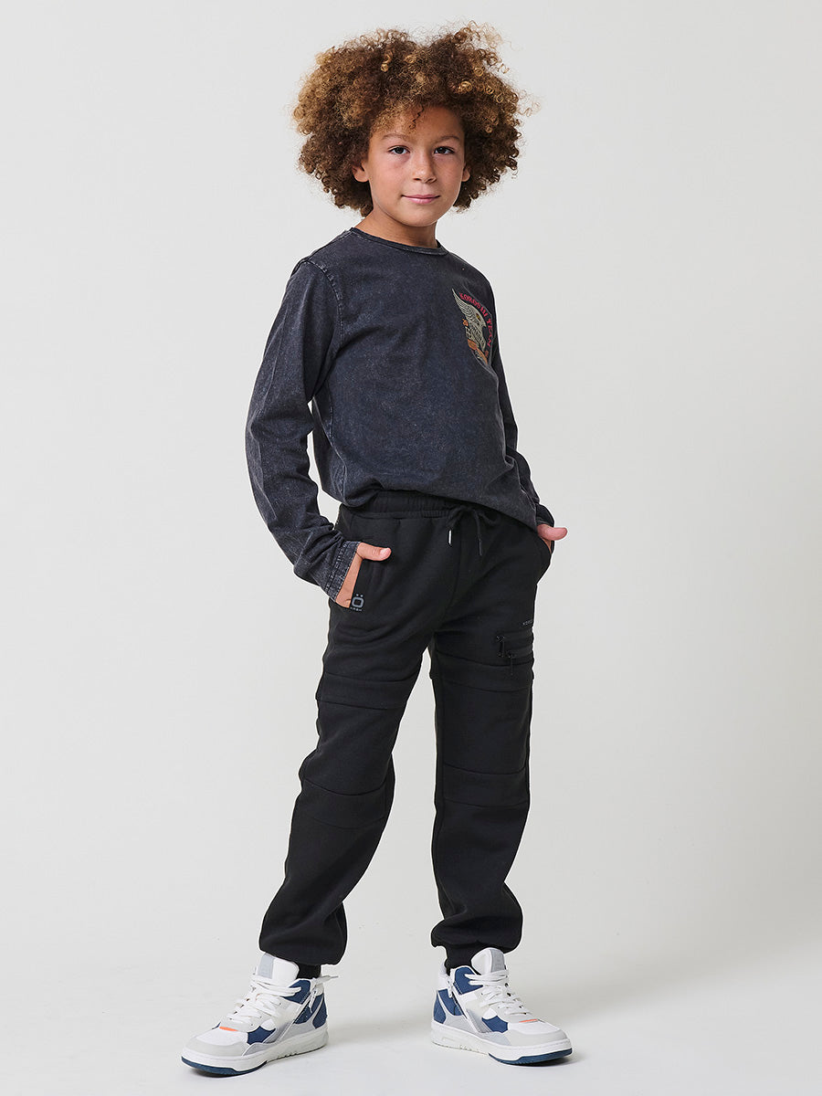 Pantalón Jogger Niño Felpa Algodón – Koroshi Negro