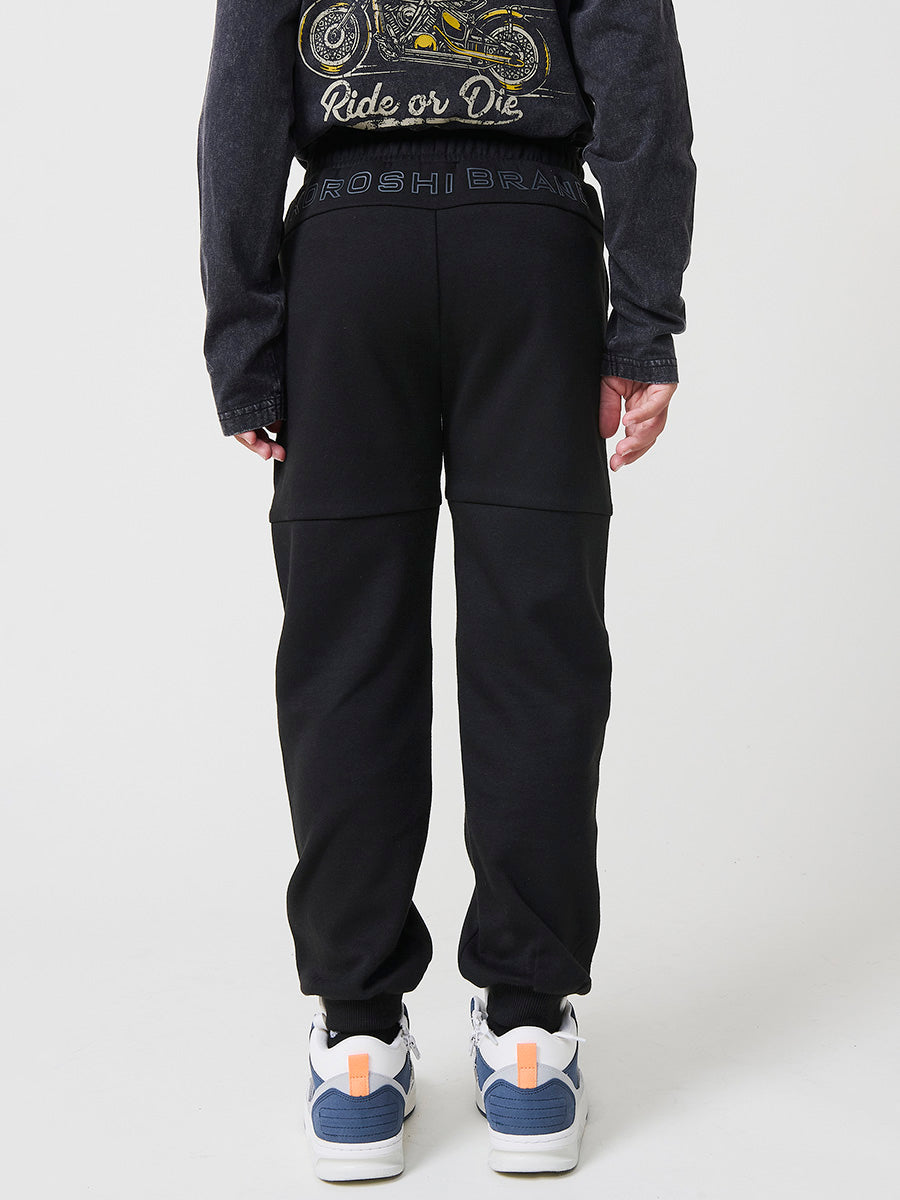 Pantalón Jogger Niño Felpa Algodón – Koroshi Negro