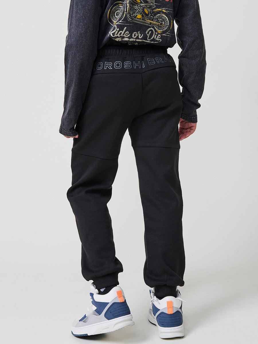 Pantalón Jogger Niño Felpa Algodón – Koroshi Negro