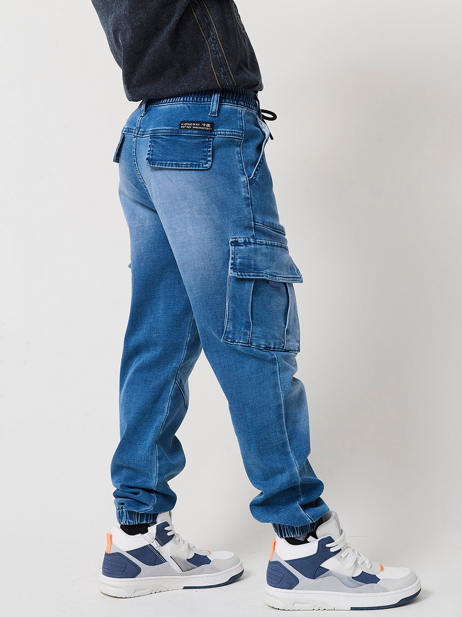 Pantalón jogger niño knit denim elástico