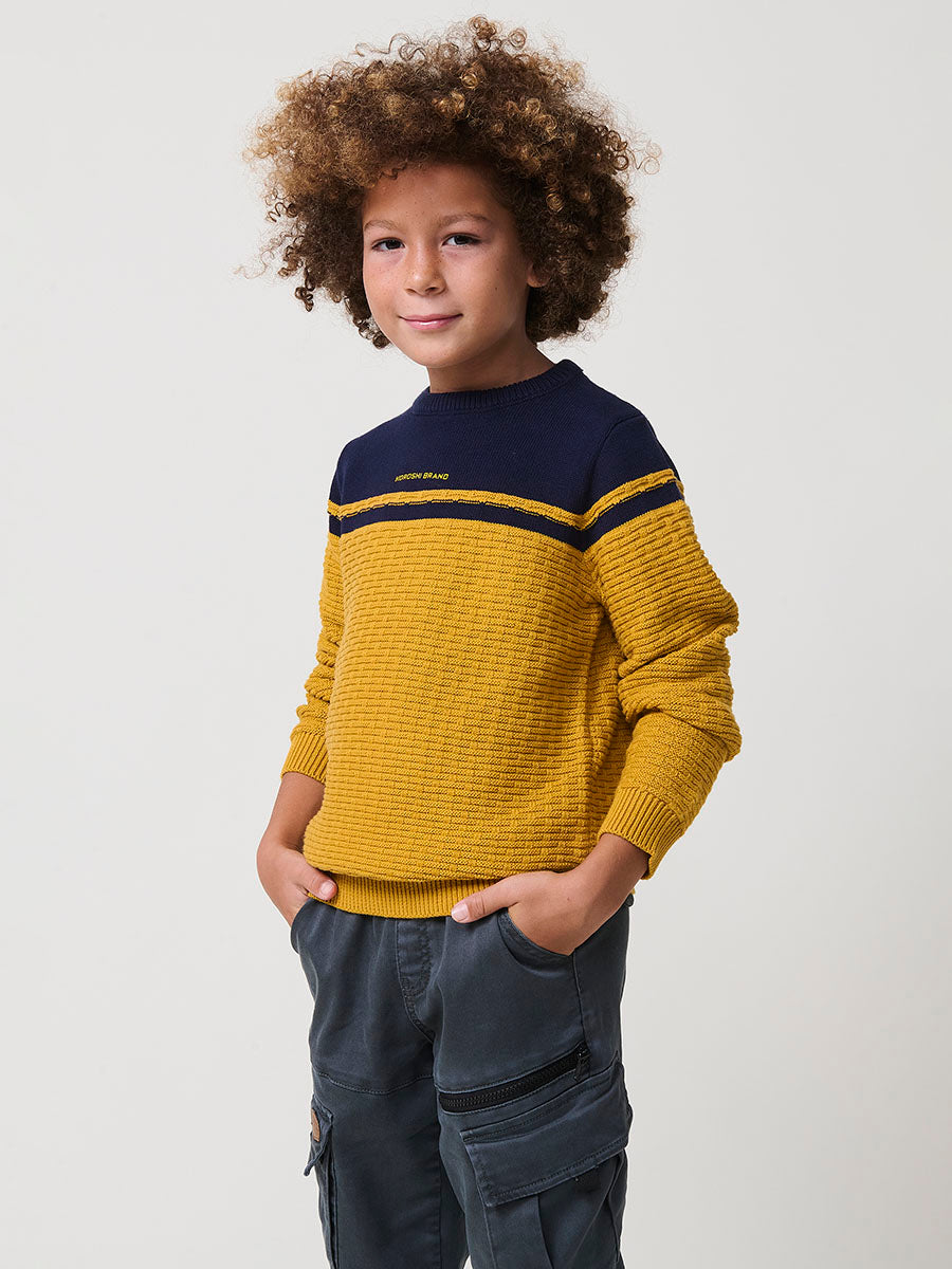 Jersey Niño Tricot Cuello Redondo – Koroshi Mostaza