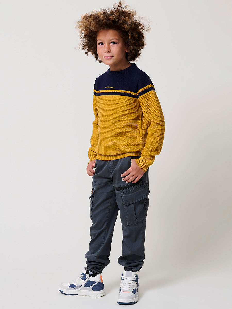 Jersey Niño Tricot Cuello Redondo – Koroshi Mostaza