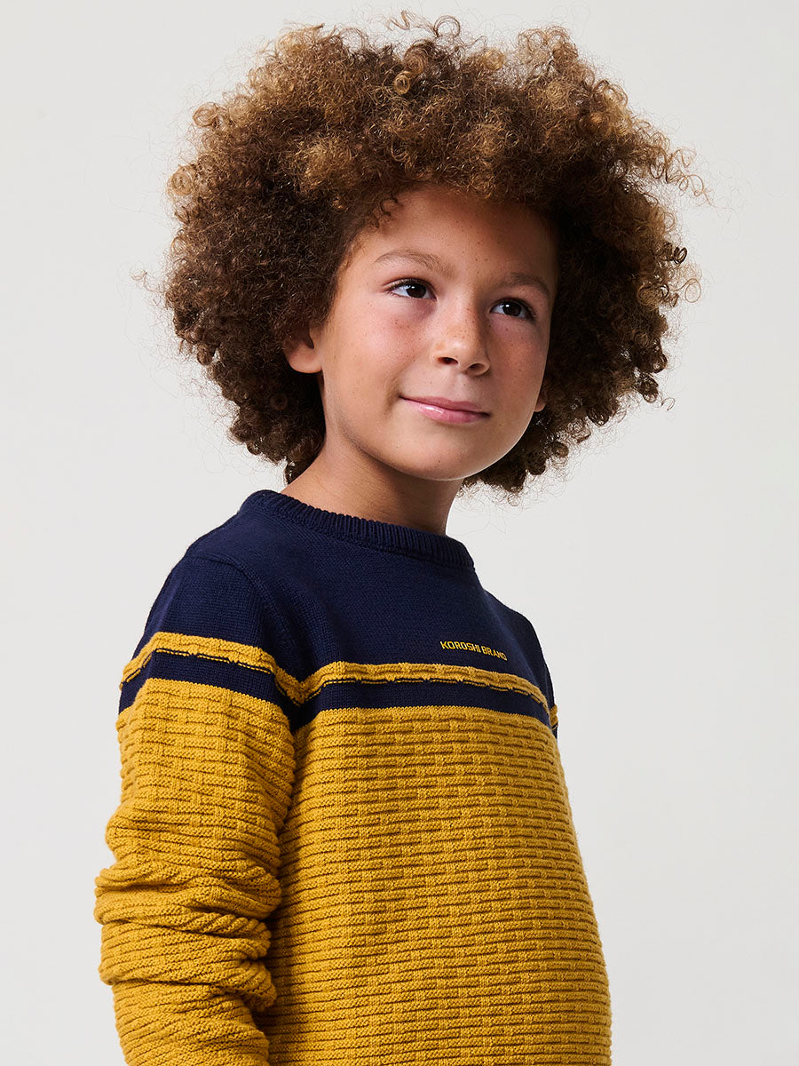 Jersey Niño Tricot Cuello Redondo – Koroshi Mostaza