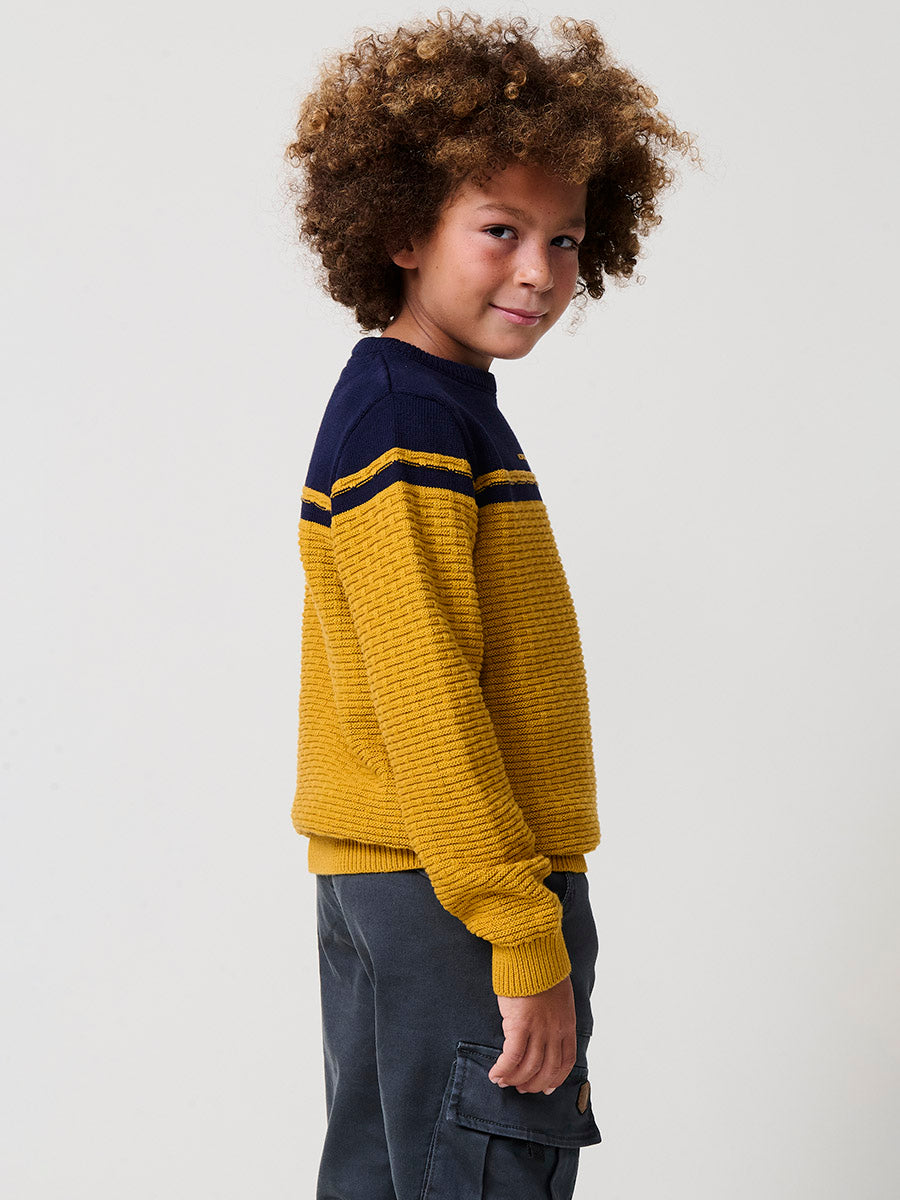 Jersey Niño Tricot Cuello Redondo – Koroshi Mostaza