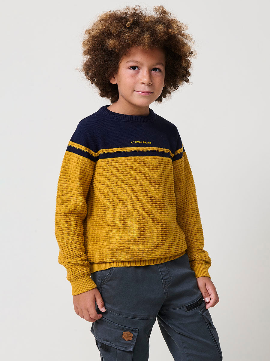 Jersey Niño Tricot Cuello Redondo – Koroshi Mostaza
