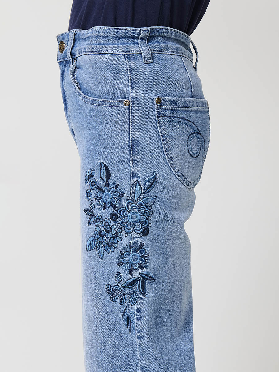 Pantalón Vaquero Niña Pierna Ancha – Koroshi Azul