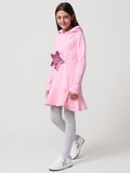 Vestido de niña en punto elástico de manga larga