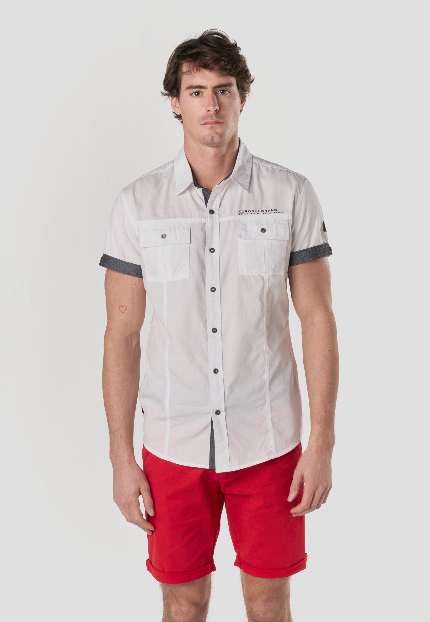 Camisa Manga Corta Multipockets Popelín Náutico Hombre – Koroshi 2611CC04