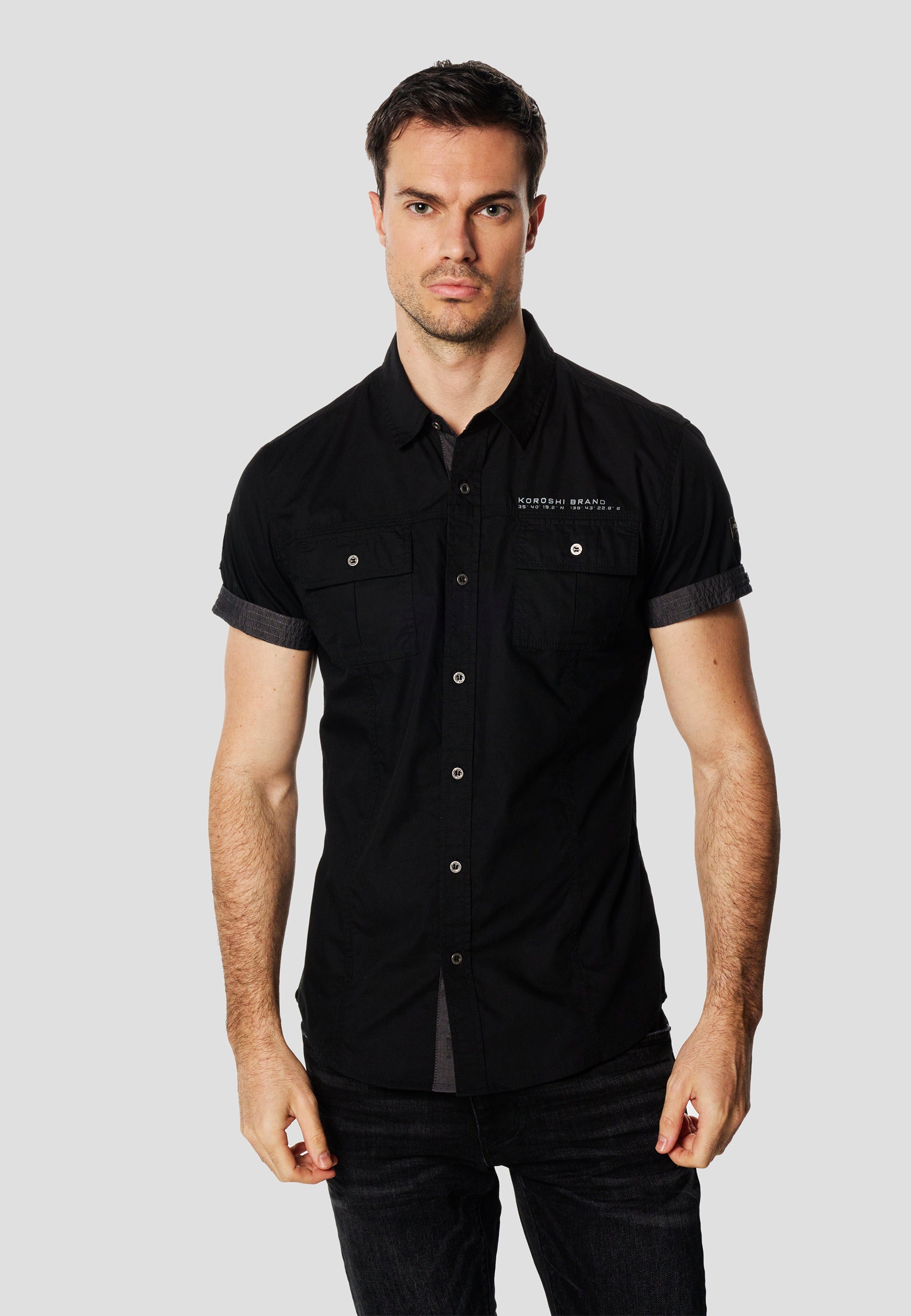Camisa Manga Corta Multipockets Popelín Náutico Hombre – Koroshi 2611CC04