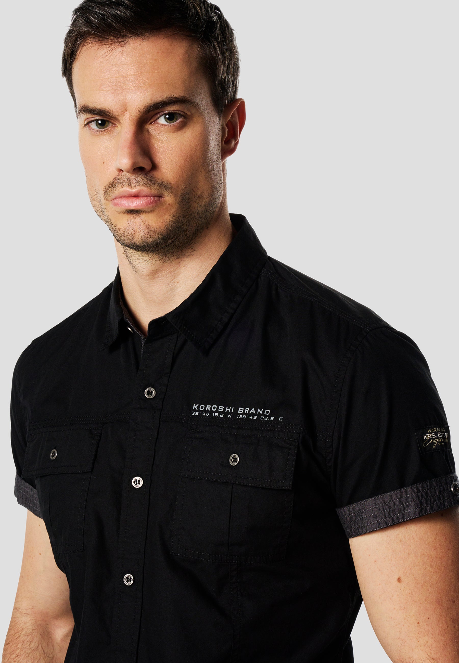 Camisa Manga Corta Multipockets Popelín Náutico Hombre – Koroshi 2611CC04