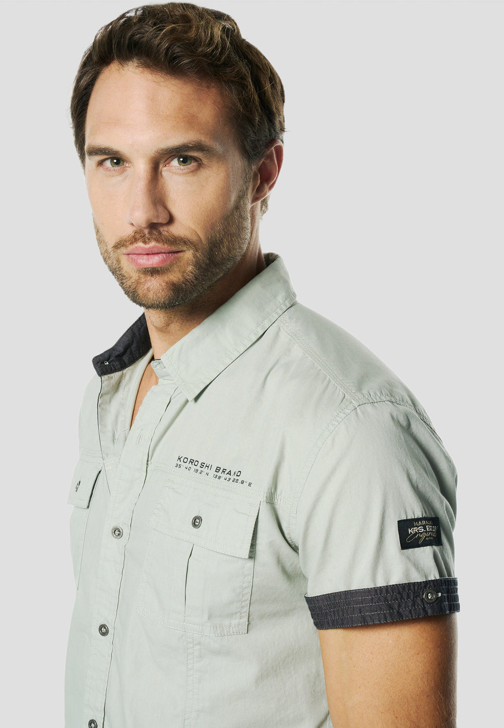 Camisa Manga Corta Multipockets Popelín Náutico Hombre – Koroshi 2611CC04