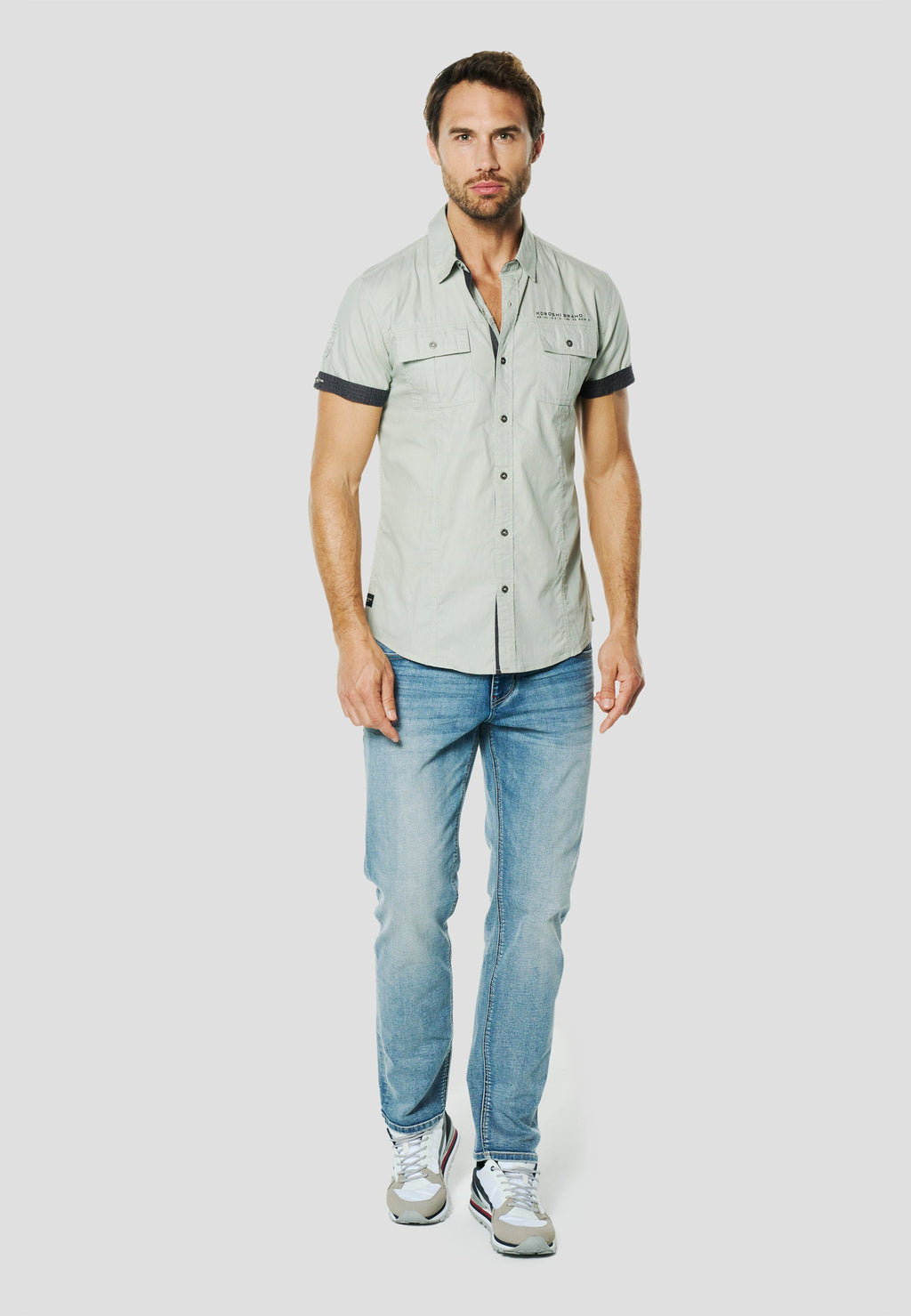 Camisa Manga Corta Multipockets Popelín Náutico Hombre – Koroshi 2611CC04