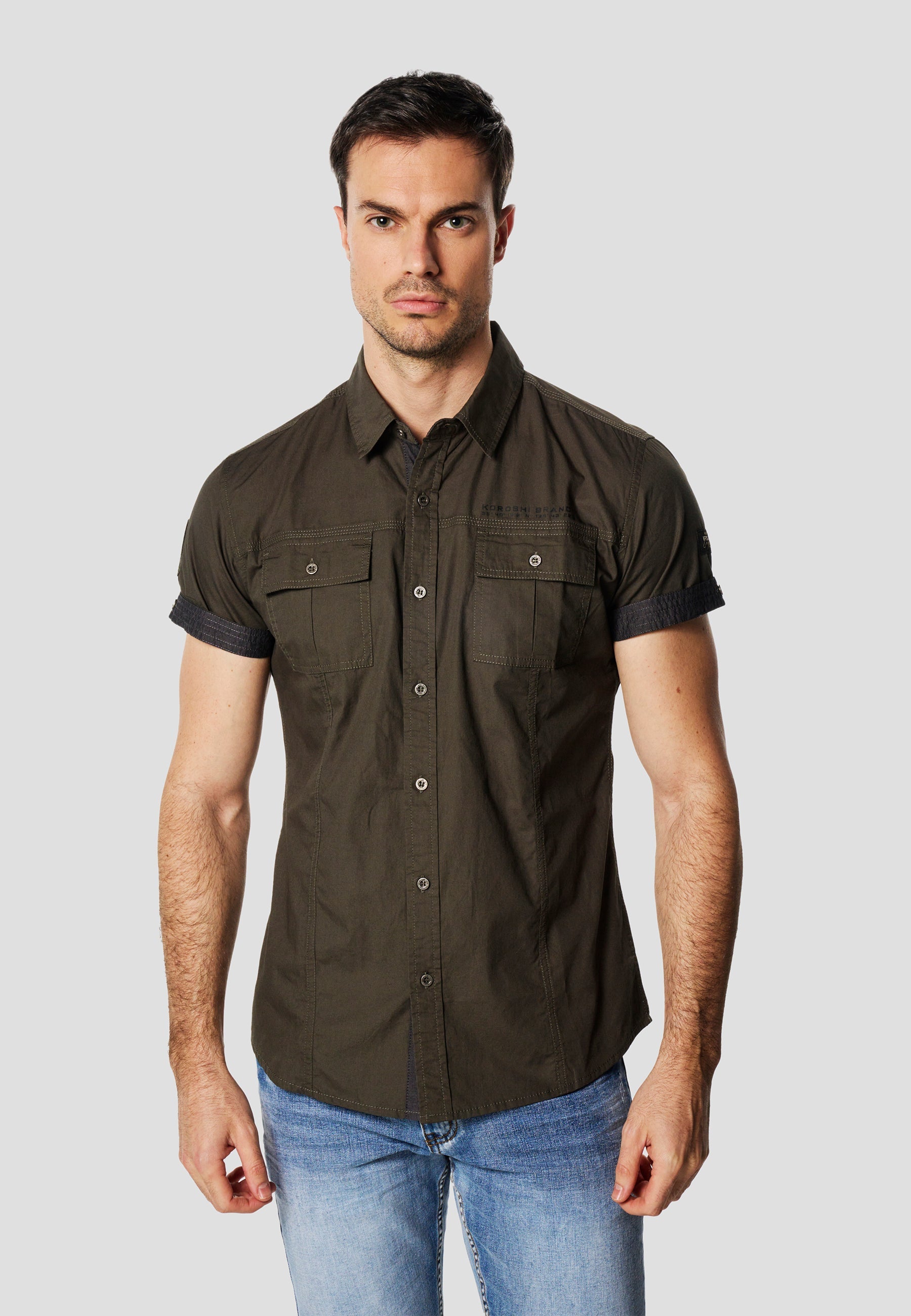 Camisa Manga Corta Multipockets Popelín Náutico Hombre – Koroshi 2611CC04