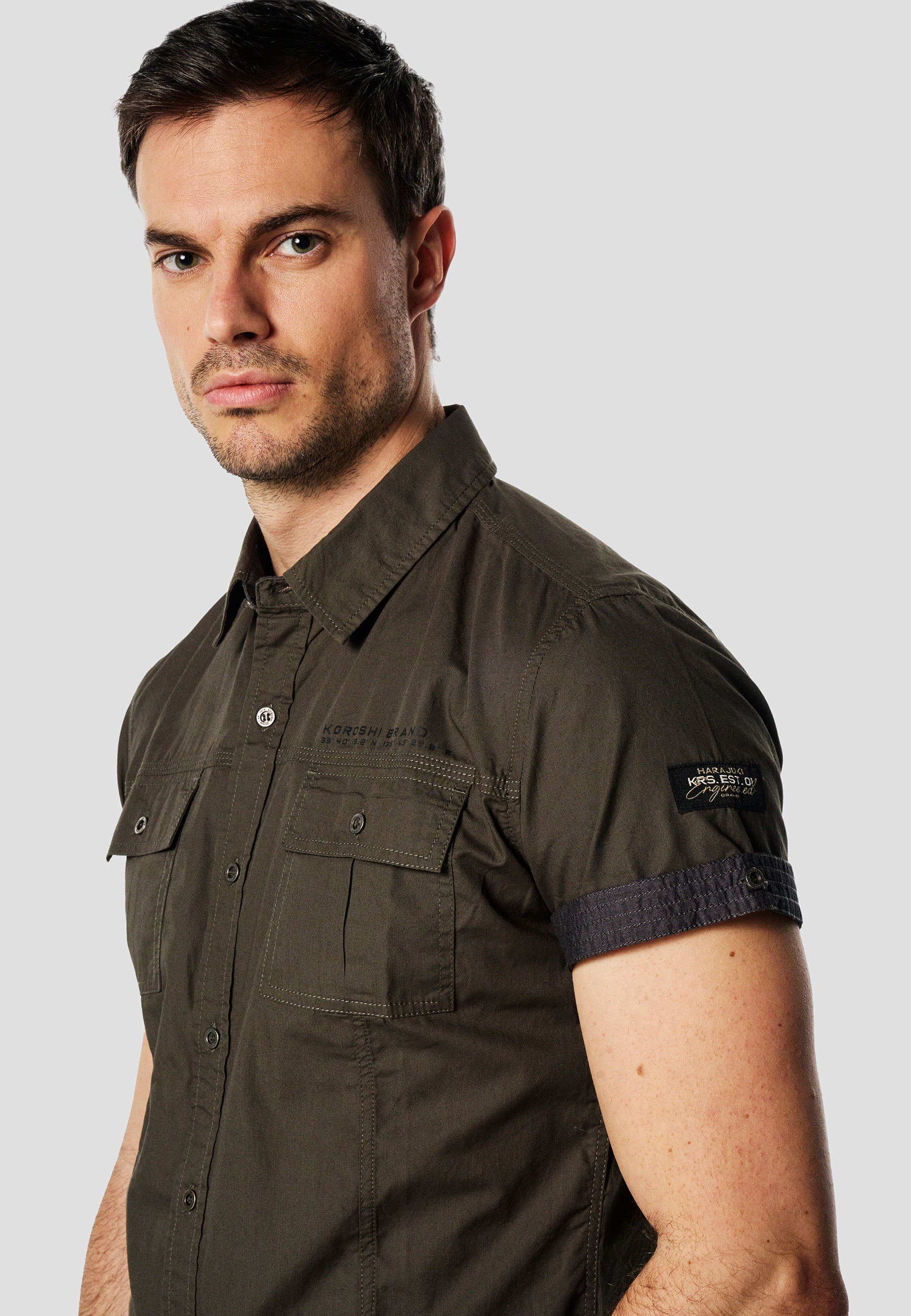 Camisa Manga Corta Multipockets Popelín Náutico Hombre – Koroshi 2611CC04