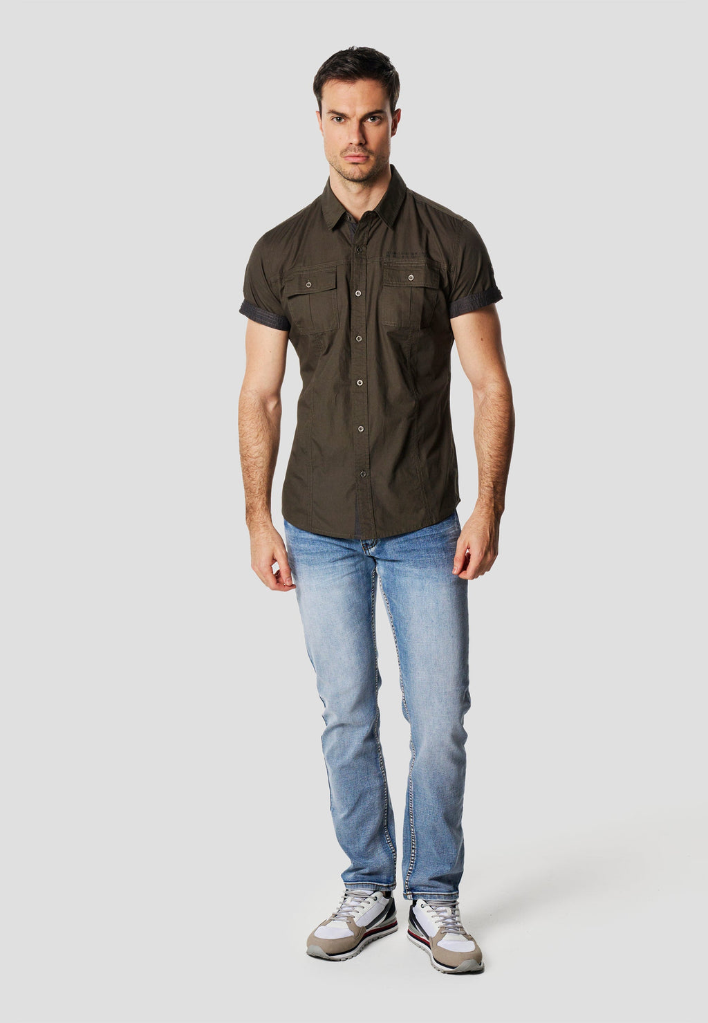 Camisa Manga Corta Multipockets Popelín Náutico Hombre – Koroshi 2611CC04